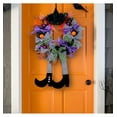 thumbnail image 7 of Halloween Wreath:Halloween Wreaths for Front Door, 26.4inch Halloween Wreaths with Witch Hat Leg Pumpkin Door Wreath for Door,Porch,Window,Indoor and Outdoor, 7 of 7