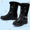 thumbnail image 4 of HARVEST LAND Toddler Girls Boots Mid-Calf Fall Winter Booties for Little Girls With Buckle Pink/Black/Khaki, 4 of 11