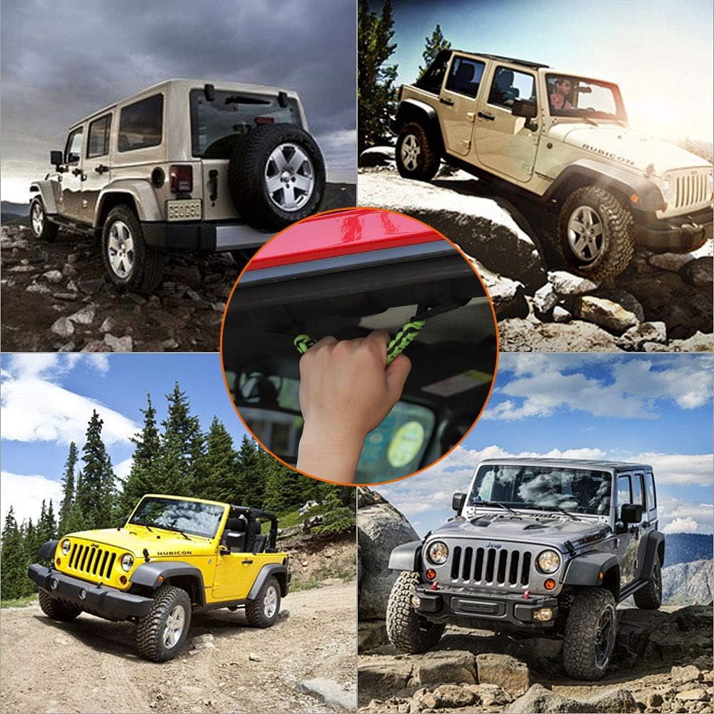 4 x Roll Bar Grab Handles Grip Handle for Jeep Wrangler CJ YJ TJ JK JKU JL JLU & Gladiator JT 1955-2023, Interior Accessories, Green
