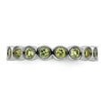 thumbnail image 5 of Auriga Fine Jewelry 925 Sterling Silver Peridot Eternity Ring for Women Size 7, 5 of 6