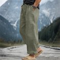 thumbnail image 5 of XIAOCHA Drawstring Waist Pants for Men Casual Everyday Relaxed Fit Baggy Trousers, 5 of 7
