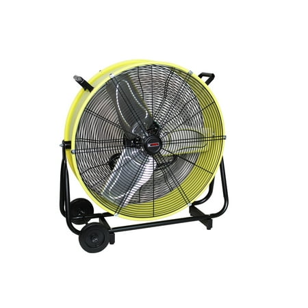 24  Direct Drive Tilting Industrial Drum Fan  Safety Yellow