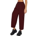 thumbnail image 3 of Bovemsi Cargo Pants Women Solid Color Pocket Work Long And Casual For Women's Daily Use Casual Pants with Pockets, 3 of 8