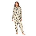 thumbnail image 4 of Adult Christmas Onesie Cat Wearing A Hat Sweeping The Floor Adult Zipper One-Piece Pajamas Unisex Pajamas with Pockets, 4 of 6