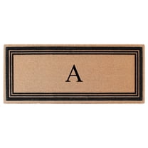 A1HC Natural Coir Flock Monogrammed Door Mat for Front Door, 30x60, Anti-Shed Treated Durable Doormat Outdoor Entrance, Heavy Duty, Thin Profile, Easy to Clean, Long Lasting, Front Door Entry Doormat