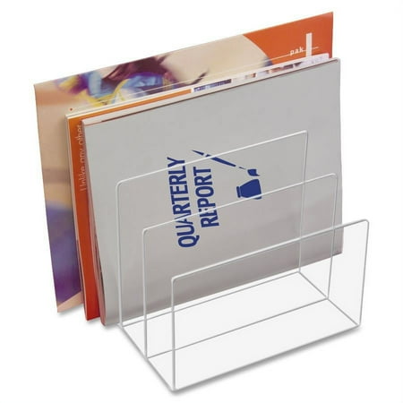 UPC: 0750333510454 | Kantek Clear Acrylic File Sorter  3 Sections  8-inch x 6.5-inch x 7.5-inch