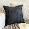thumbnail image 4 of The HomeCentric Chair Cushion Cover Decorative Pillow Covers Pack of 2 24x24 inch (60x60 cm) Black Suede Throw Pillow Covers Handmade Pillow Covers Solid Pillow Shams Pillow Shams - Black Love Tune, 4 of 12