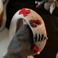 thumbnail image 1 of Sombrero de Navidad para mujer, boina roja y verde, sombreros de invierno, vestido de fiesta de navidad, regalos de Año Nuevo, boina de Tweed de lana para mujer, 1 of 4