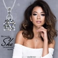 thumbnail image 4 of 1 Carat Round Pure Brilliance Solitaire Necklace Simulate Diamond Necklace,Silver and Pure Brilliance Zirconia - Rose Gold Plated, 4 of 7