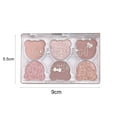 thumbnail image 3 of 2.5g/Box Contouring Powder Tray Shiny Multifunctional Fashionable Long Lasting  Bright Colors Bear Appearance 6 Color Glitter Eye Shadow Plate for Girl, 3 of 12