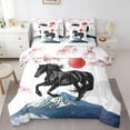 thumbnail image 1 of YST Japanese Style 7 Pieces Bedding Set, Galloping Horse Theme, Rustic Farmhouse Charm, Queen, 1 of 4