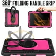 thumbnail image 3 of for Samsung Galaxy Tab S8+ Plus/S7 FE/S7+ Plus Case 12.4 inch, 360 Rotating Shockproof Cover with Stand, Handle, Shoulder Strap (SM-X800/T730/T970), Rose Panel, 3 of 7