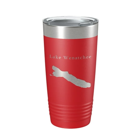 

Lake Wenatchee Map Tumbler Travel Mug Insulated Laser Engraved Coffee Cup Washington 20 oz Red