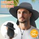 thumbnail image 2 of Ponytail Sun Bucket Hats for Women Men Wide Brim UPF 50+ Fishing & Beach Hats, 2 of 5
