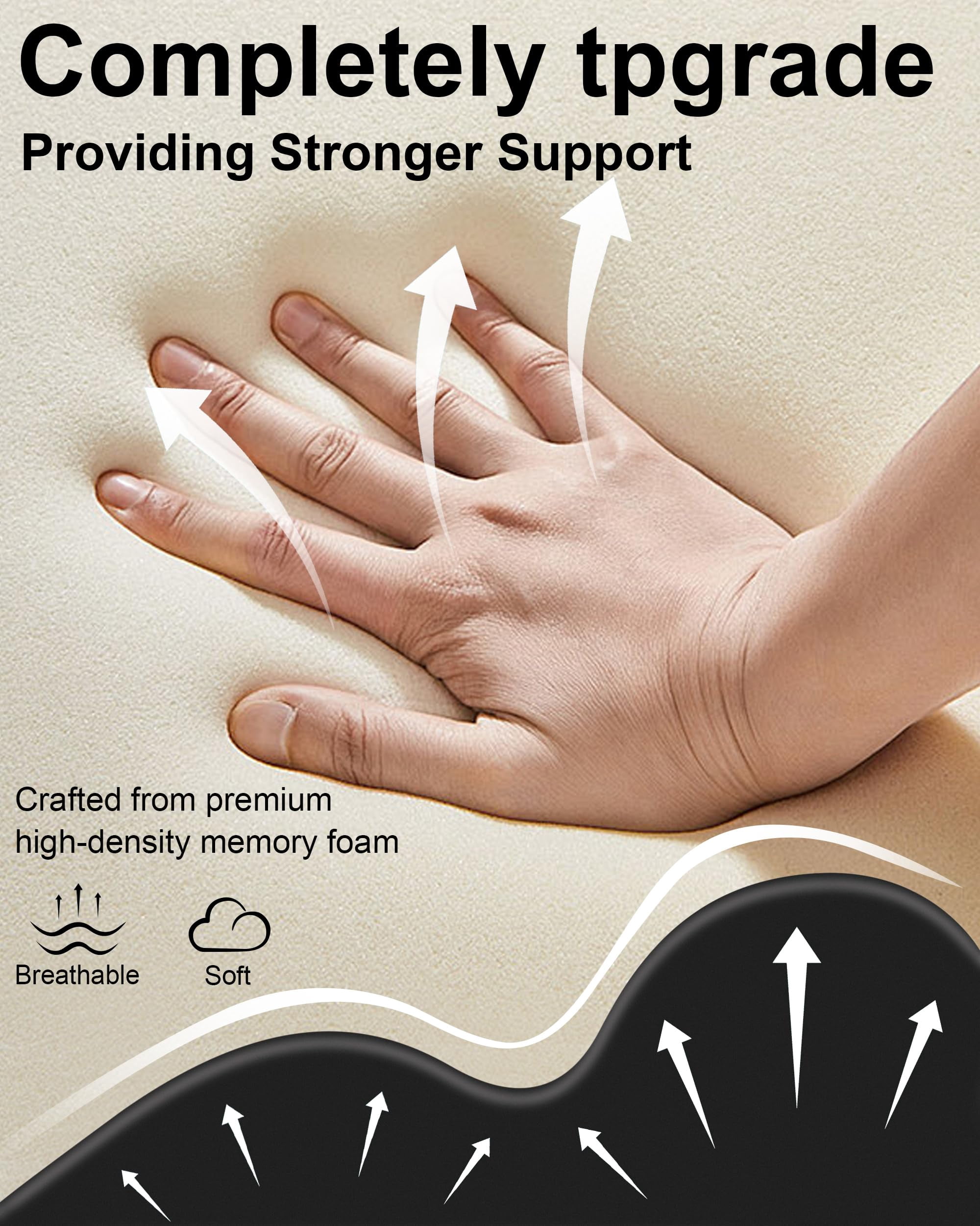 Memory Foam Wedge Pillow  27° Angled Support For Neck And Waist Multi-position (black)