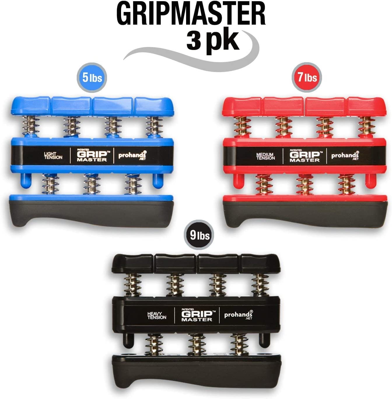 Gripmaster Hand Exerciser, Finger Exerciser (Hand Grip Strengthener), Spring-Loaded, Finger-Piston System, Isolate & Exercise Each Finger