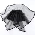 thumbnail image 6 of GYRATEDREAM Girls Tulle Skirt A-Line High Low Asymmetrical Ruffle Hem Mesh High Waist Mini Bodycon Skirt for 1-2Y Black, 6 of 9