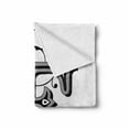 thumbnail image 2 of Letter E Soft Flannel Fleece Blanket, Capitalized E Alphabet Geometrical Design Lines Swirls Dark Color Spectrum, Cozy Plush for Indoor and Outdoor Use, 60" x 80", Black Grey White, by Ambesonne, 2 of 6