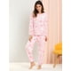 thumbnail image 3 of Pijama de Franela Allegra K Impreso manga larga Top y Pantalones Para Dormir Suave Invierno Mujeres Corazón Rosa XXL, 3 of 6