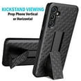 thumbnail image 4 of Case with Clip for Galaxy A14 5G (2023), Nakedcellphone Slim Hard Shell Phone Cover with Kickstand and [Rotating/Ratchet] Belt Hip Holster Combo for Samsung SM-A146 - Black, 4 of 7