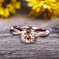thumbnail image 3 of Shining 1.50 Carat 6mm Round Morganite Engagement Ring Solid 10K Rose Gold Wedding Ring Twisted Infinity Style Pink Gemstone Promise Ring For Life Partner Anniversary Gift, 3 of 5