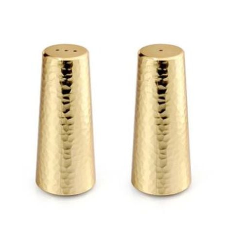 Artistique Hammered Gold Tone Salt And Pepper Shaker Set