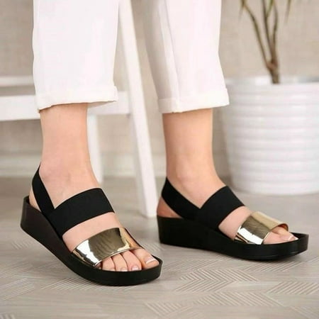 

Josdec Womens Shoes Clearance Summer Ladies Shoes Platform Wedge Heel Open Toe Sandals Sandals