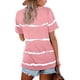 thumbnail image 2 of Camiseta Casual Lunivop para Mujer, Cuello en V, Manga Corta, a Rayas, 2 of 2