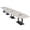 Lakeland Salt w/Matte Black Base with Electric, variant on 22' Modular Arc Boat Boardroom Table Square Metal Bases Power And Data