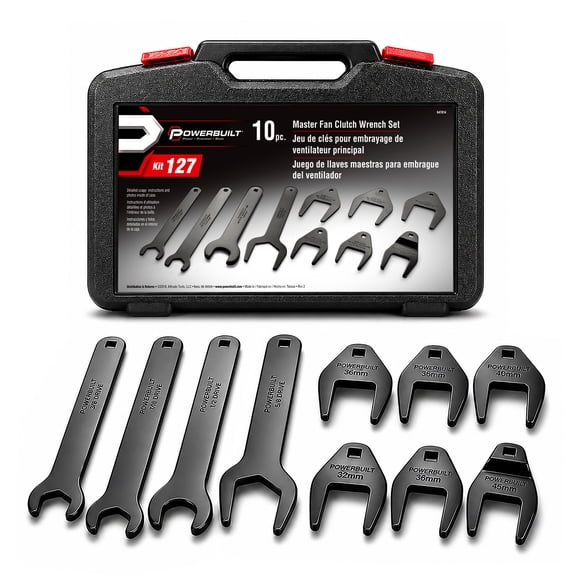 Powerbuilt 10 Pc. Master Fan Clutch Wrench Set Kit 127 - 647814