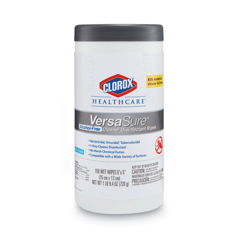 VersaSure 6.75 in. x 8 in. 1-Ply Cleaner Disinfectant Wipes - White Fragranced (6/Carton)