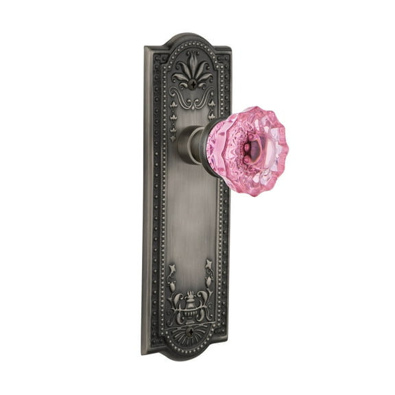 Nostalgic Warehouse Meacrp_Dd_Nk Meadows Solid Brass Rose Dummy Door Knob Set - Grey