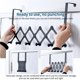 thumbnail image 5 of Kearding Puerta trasera 6 ganchos soporte telescópico negro resistente percha sin perforaciones ropa sombrero organizador cocina sala de estar Almacenamiento y organización del hogar, 5 of 6