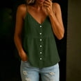 thumbnail image 3 of Women Summer Tank Tops Casual V Neck Spaghetti Strap Cami Tops Loose Beach Sleeveless Shirts Blouses,Dark Green ,XL, 3 of 10