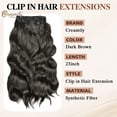 thumbnail image 6 of CREAMILY Clip in Hair Extensions Medium Brown Long Wavy Natural Good Connectivity for Women(23inch,4pcs), 6 of 7