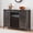 Fire Color, variant on Kojooin Farmhouse-Style Coffee Bar Counter with Storage Space, 47-Inch Wine Cabinet with Sliding Barn Doors, Sideboard with 16-Bottle Wine Rack, Suitable for Dining Room and Living Room