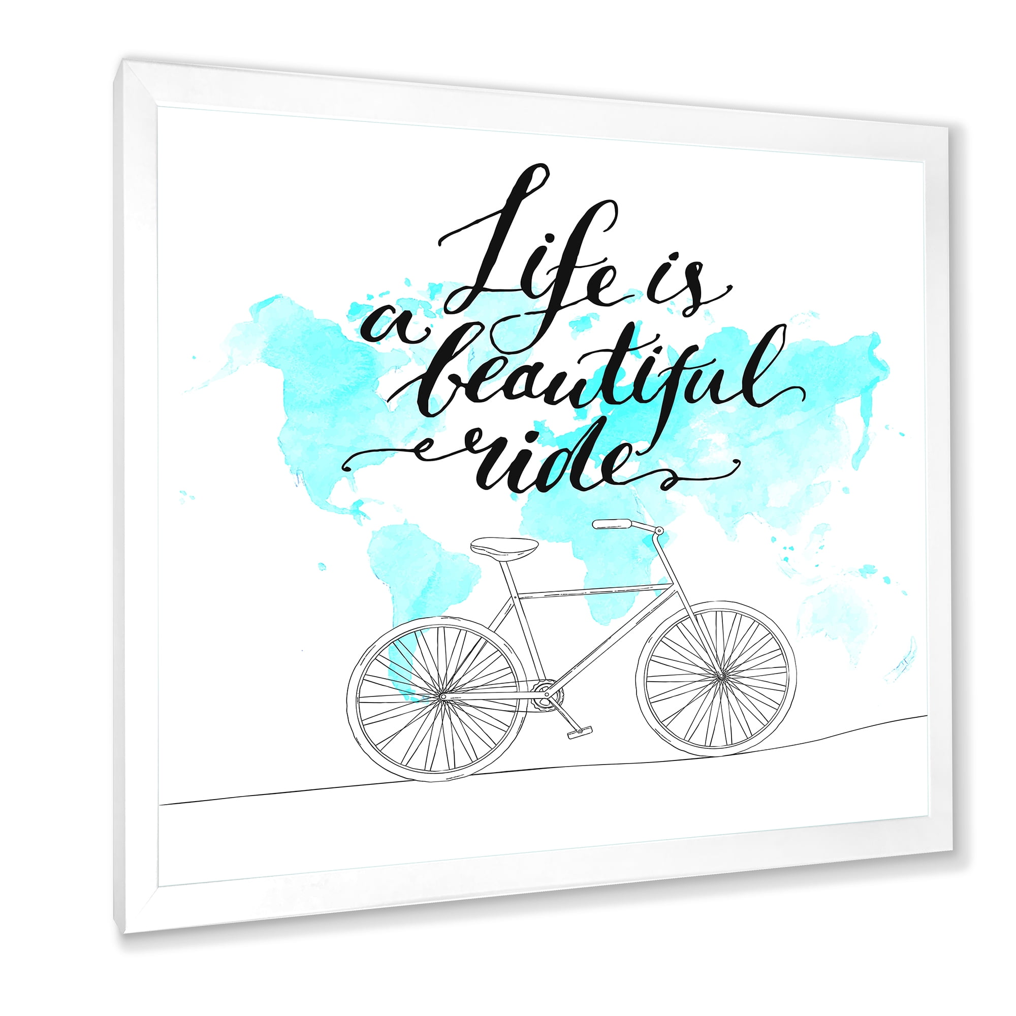 Designart 'Life Is A Beautiful Ride With Bicycle' Traditional Framed Art Print