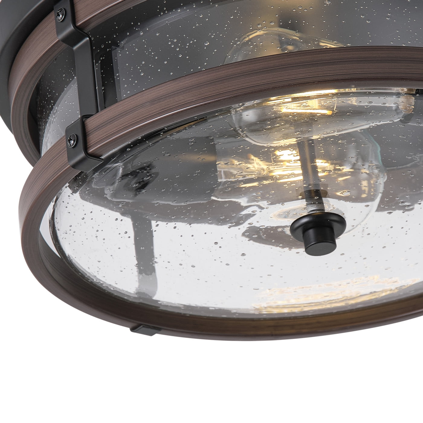 2-Light Oil-rubbed Bronze Industrial Semi Flush Mount Ceiling Light, Modern Farmhouse Close to Ceiling Light Fixture for Kitchen Hallway Bedroom Corridors