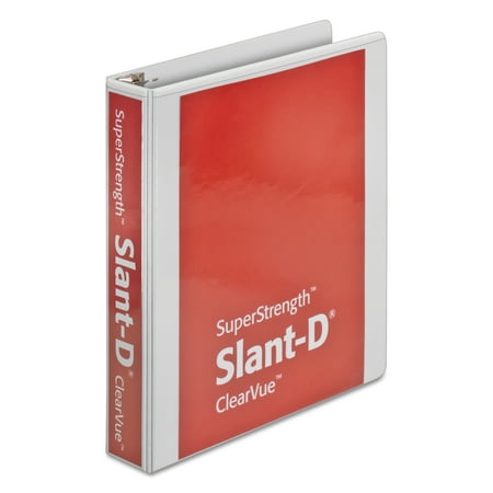 Cardinal SuperStrength ClearVue Locking Slant-D Ring Binder, 1.5" Cap, 11 x 8 1/2, White