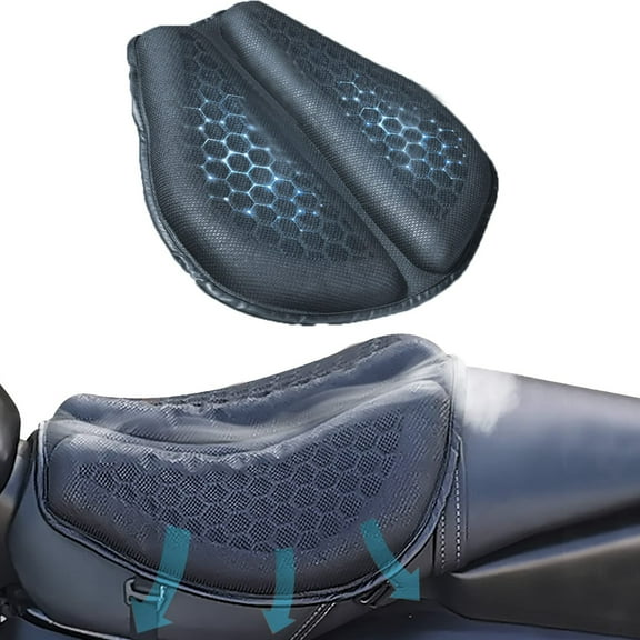 Motorcycle Seat Cushion Gel Pad Foldable Soft Seats with Pressure Relief Pads for Motorcycles Breathable and Shock for Long Rides Seat Cushion Motorcycle Accessories