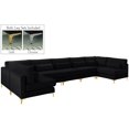 thumbnail image 1 of Meridian Furniture Julia Black Velvet Modular Sectional (7 Boxes), 1 of 2