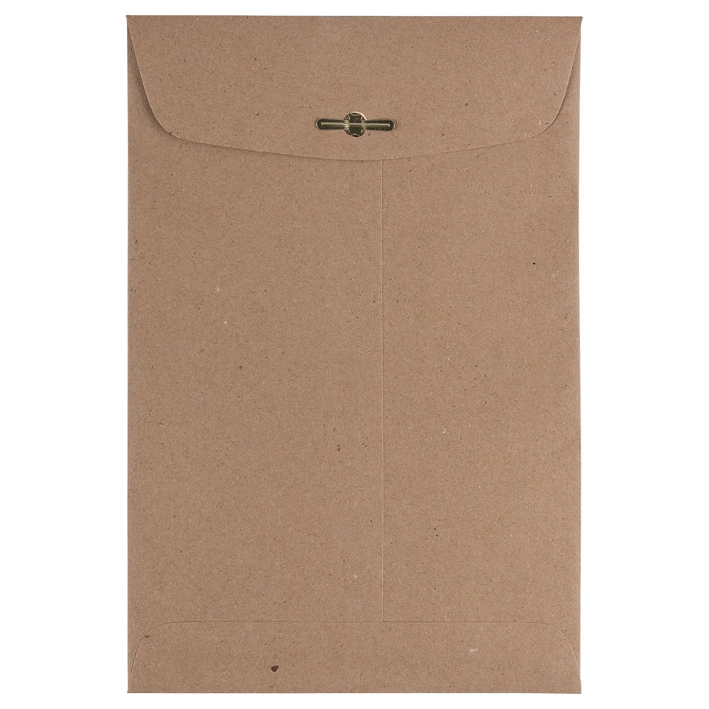 JAM Paper 6 x 9 Clasp Envelopes, Brown Kraft, 50 per Pack