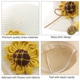 thumbnail image 3 of Sombrero de paja para niñas Sombrero para el sol Sombrero de playa de verano con girasol, con bolsa, conjunto de bolsa de sombrero de verano Adepaton BST2002047-4, 3 of 5