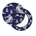 thumbnail image 2 of Picia Abstract Skiing Pattern Round Stool Covers Comfy Seat Covers Stretch Removable Washable Chair Slipcover Round Bar Chair Cushion Cover-14 inch, 2 of 7