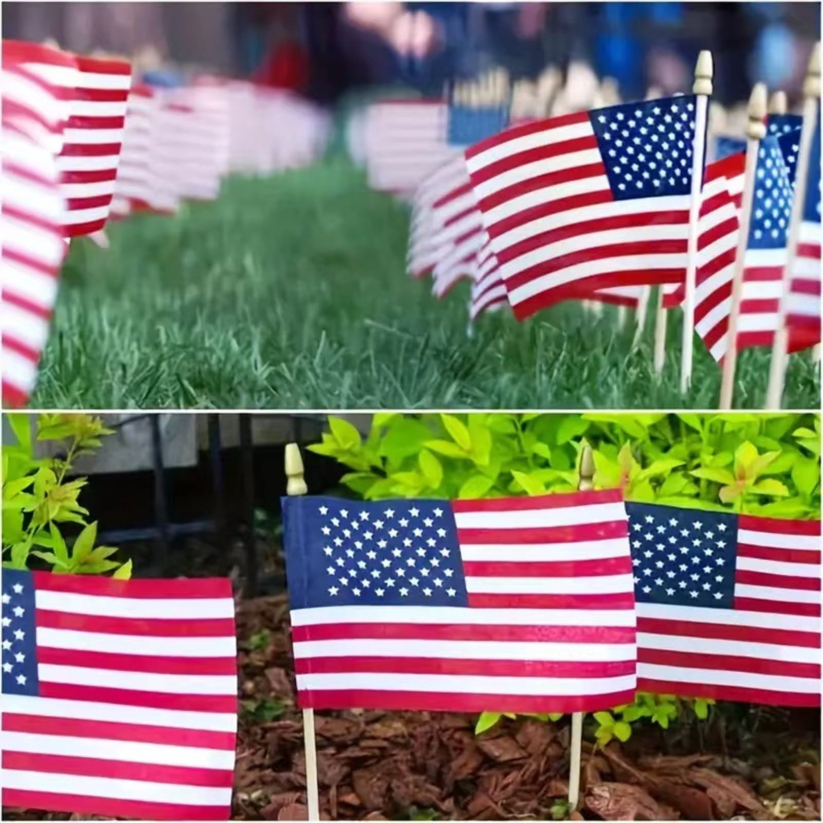 20 Pcs 8x12 Inch Small American Flags on Sticks, Small US Flags/Mini American Flags for Outside ,Handheld US Flags Stick,Memorial Day Decorations,Independence Day,Patriotic Decorations