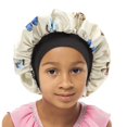 thumbnail image 1 of SENGTERM Gorro de Satén para Niños Gorro de Dormir con Banda Elástica Ancha de Doble Capa Gorro para Dormir Gorro de Noche Sedoso para niñas y niños pequeños, 1 of 5
