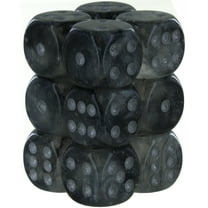 Chessex Borealis 16mm d6 Light Smoke/Silver Luminary Dice Block (12 dice) (27778)