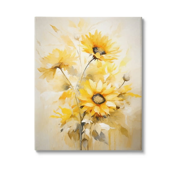 Stupell Industries Mellow Yellow Bunches Botanical & Floral Painting Gallery Wrapped Canvas Art Print Wall Art, 16 x 20