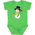 thumbnail image 3 of Inktastic Christmas Snowman in Top Hat with Candy Cane Boys or Girls Baby Bodysuit, 3 of 5