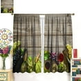 thumbnail image 3 of Wine Glass Curtains, Wine Bottle with Grapes and Cork On Wooden Background, Bedroom Living Room Kitchen Decorative Noise Reduction Darkening Curtains, 2 Sets of Panels, 42x63 Inch., 3 of 6